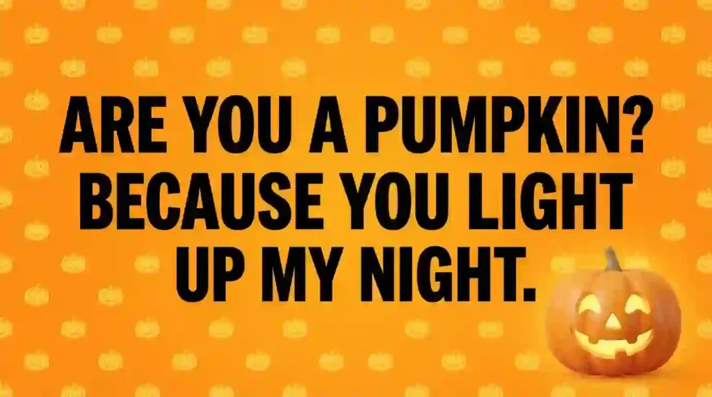 corny halloween pick up lines image