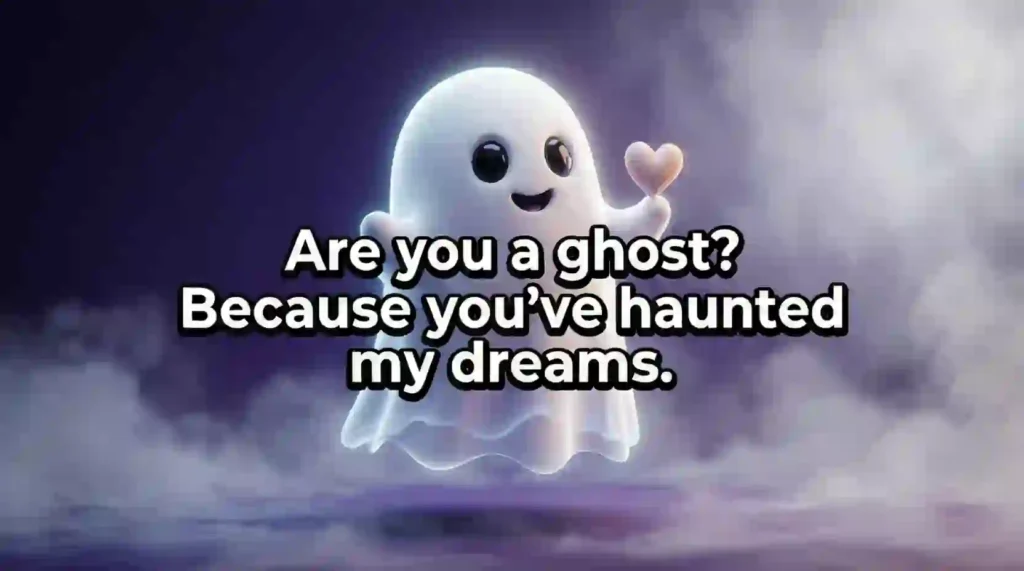 corny halloween pick up lines image