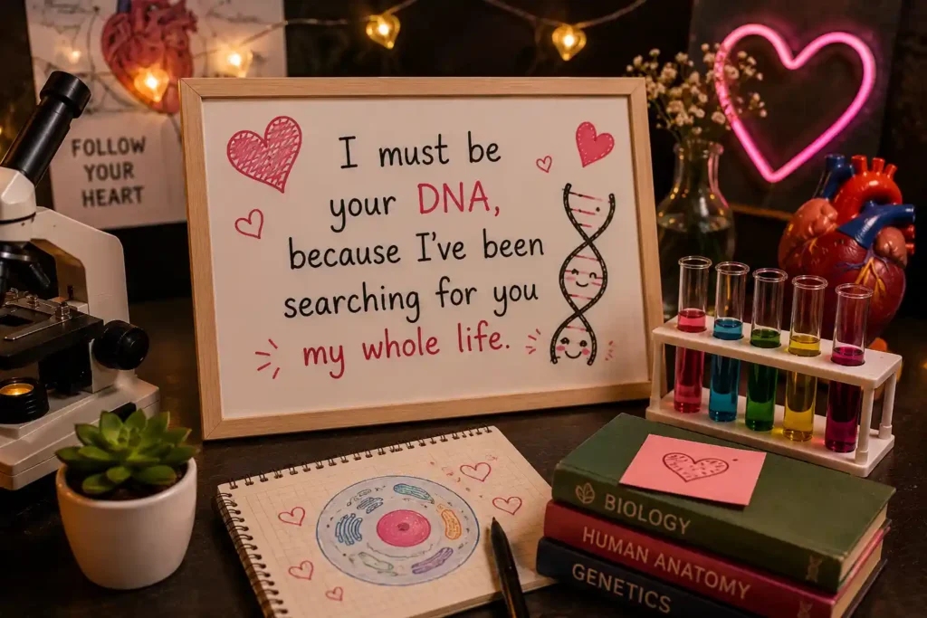 biology love pick up lines image