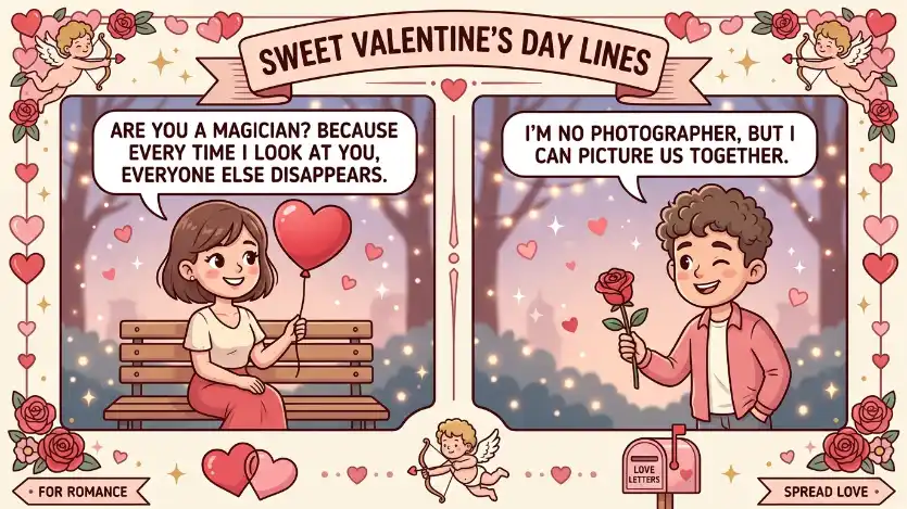 cute valentine pick up lines image