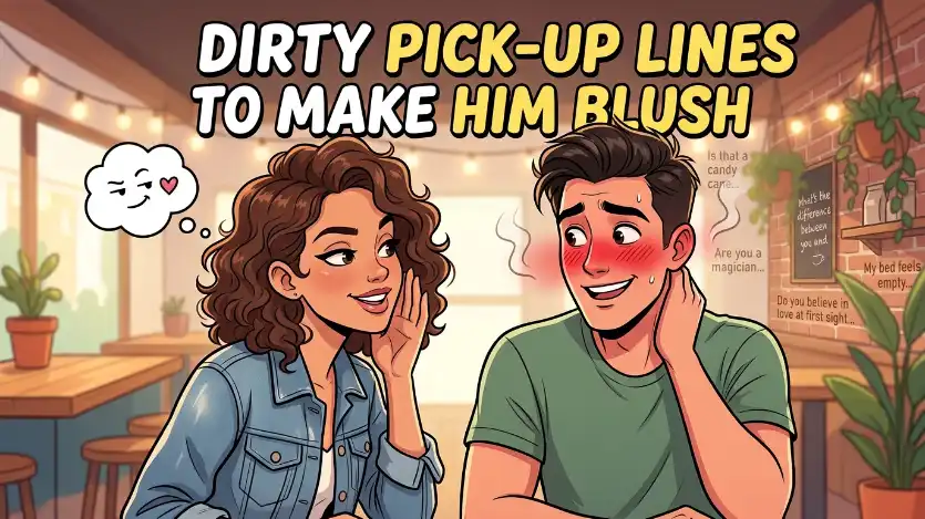 dirty pick up lines to make him blush image
