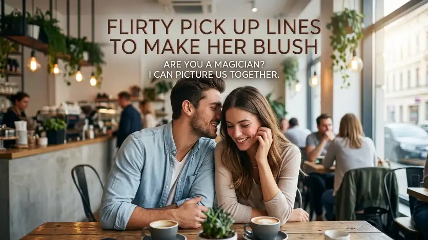 flirty pick up lines to make her blush image