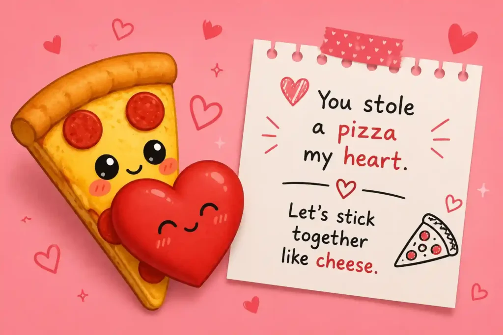 pizza love pick up lines image