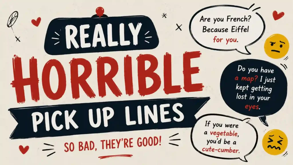 really horrible pick up lines image