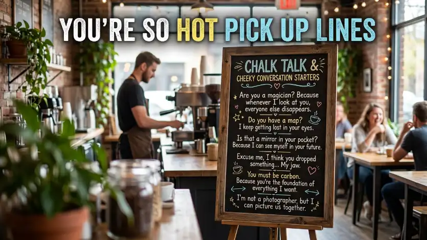 you're so hot pick up lines image