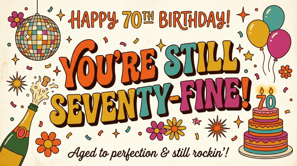 2. Short 70th Birthday Puns