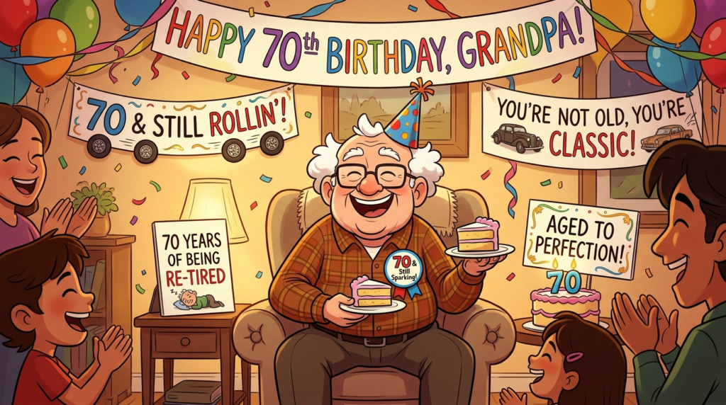 8. 70th Birthday Puns for Grandpa